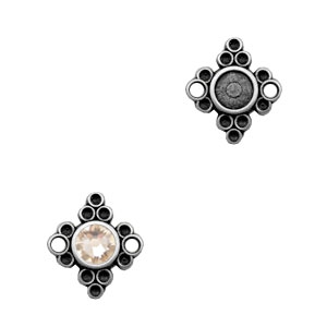 Metall Anh&auml;nger TQ Zwischenst&uuml;ck/Fassung Rautenform Antique silber