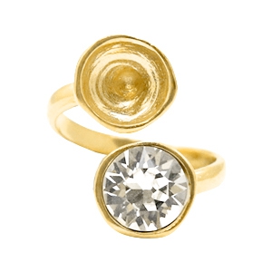 Metall Zubeh&ouml;r DQ Ring mit Fassung f&uuml;r SS39 Gold (nickelfrei)