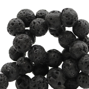 8 mm Naturstein Perlen matt Lava Black