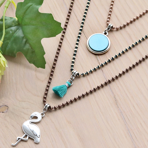 Ketten und Armb&auml;nder aus gef&auml;rbtem Ballchain, Stainless Steel (RVS) Jasseron und Metall