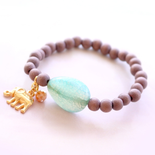 Ausgefallener Schmuck mit prachtvollen Halbedelstein Perlen Agaat oval