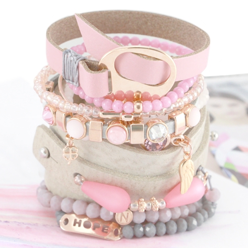Sch&ouml;nes Armbandset in rose T&ouml;nen