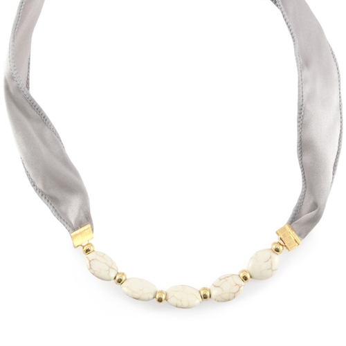 Luxus Schmuck mit Keramik Turquoise Perlen und Seiden Draht DQ