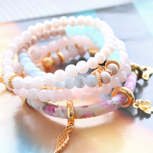 Trendy Pastell Schmuck und Accessoires mit Crackled Opal Glasperlen.