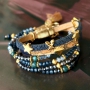 Schmuck Set in schickem Royal blue kombiniert mit Metall DQ gold