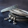 Armb&auml;nder mit Glitzer die zeitlos, schick und festlich sind aus Glitzerkordel mit Strass und Glitzer Imitat Leder
