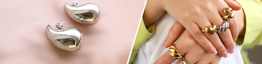 Neue Serie Edelstahl-Ohrstecker und Ringe Neue Serie Edelstahl-Ohrstecker und Ringe