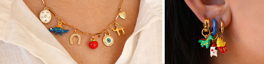 Emaille-Anh&auml;nger; verspielt, nostalgisch, einzigartig