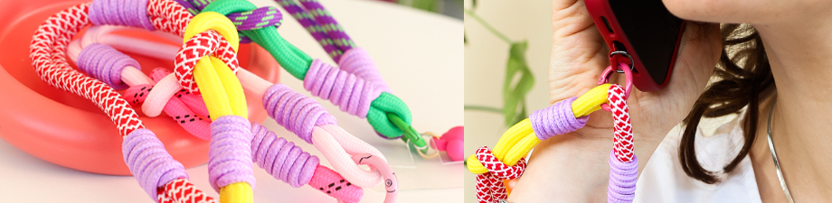 Trendige Segeltau-Handyketten mit Befestigung Trendige Segeltau-Handyketten mit Befestigung