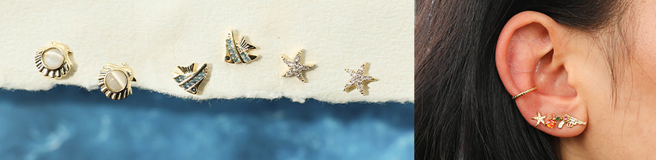 Neue Serie filigraner TQ-Messing-Ohrstecker 