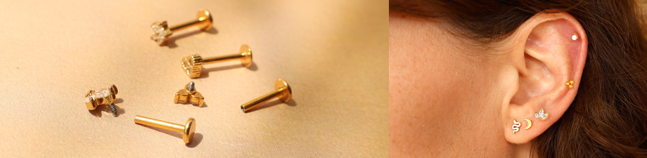 Ohrpiercings aus Edelstahl