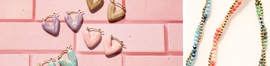 Neu! Ketten mit Facettperlen und Herzohrringe