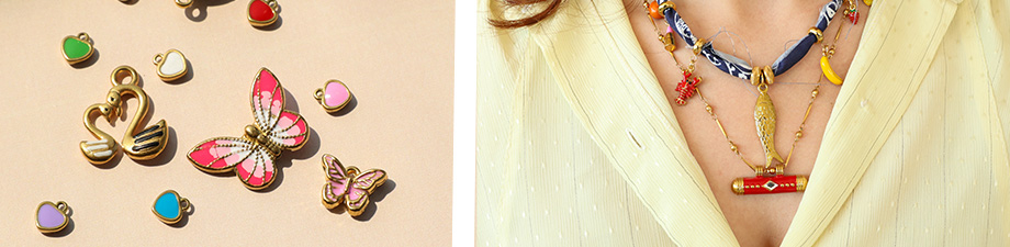 Sortiment mit ausdrucksstarken Anh&auml;ngern aus Edelstahl