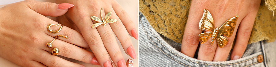 Ringe, die H&auml;nde ausdrucksstark machen 